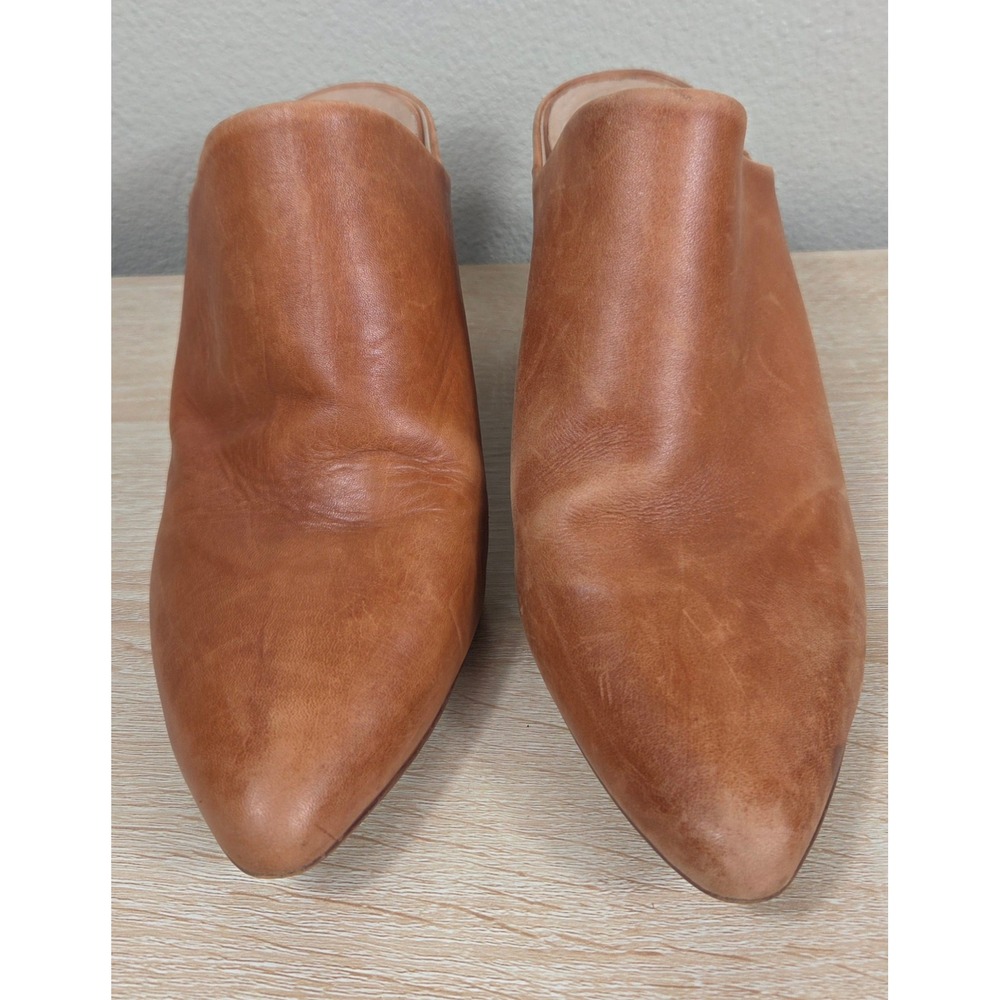 ABLE Brown Leather Pointed Toe Heeled Mules Women's 10 Made in Brazil - Picture 2 of 15